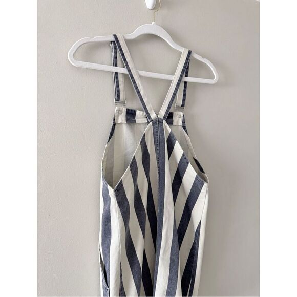 Vince Camuto Blue Denim Striped Casual Overall Dress Size Extra Small - Picture 11 of 12